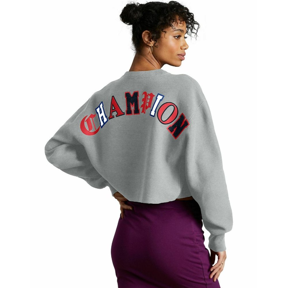 NEW NWT Champion Sweatshirt Crop Cut Off Reverse W
